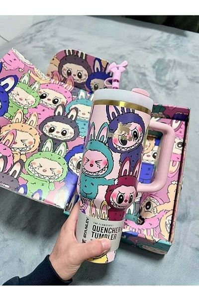 Stanley × Labubu Limited Edition Collab Tumbler – 40oz Insulated Travel Cup, Cute Collectible Des