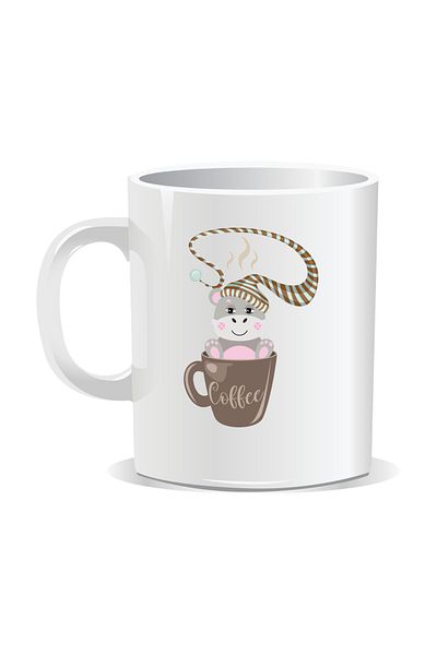 OEM Personalized coffee mug, cute animal in coffee mug - White interior