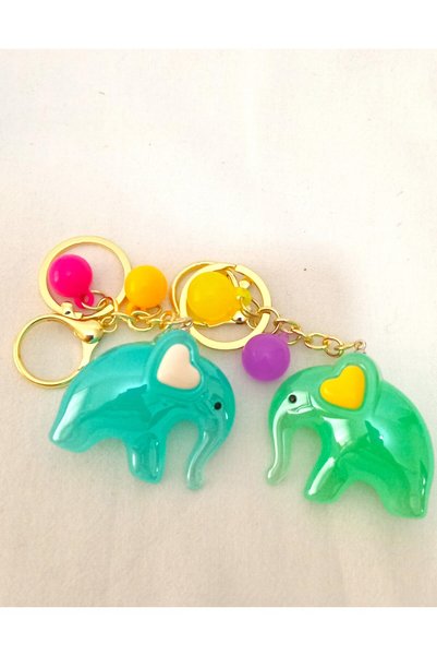 Pufline Elephant Jewelry Keychain Translucent Colorful Suitable for Young People Elephant Jewelry