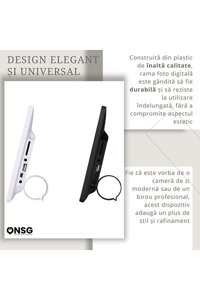 ONSG Ramă foto digitală 10 inch, Smart Cloud, multifuncțională, HD, neagră