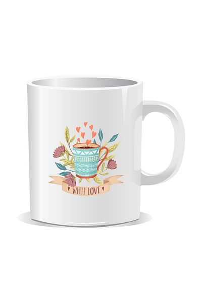 OEM Personalized coffee mug, Coffee with love - White interior
