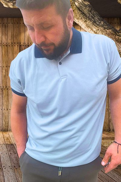 yakamor Rain Pattern Polo Neck T-Shirt
