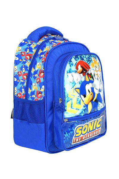 Bliss Sonic Licensed Ergonomic Primary School Bag and Pen Holder Durable Material, Waterproof Design