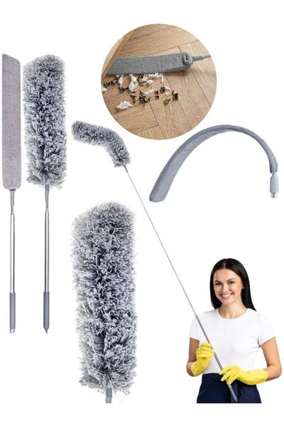 Cumpara24 Flat Mop Set + Microfiber Mop, Interchangeable Heads, Telescopic for Hard-to-Access Places