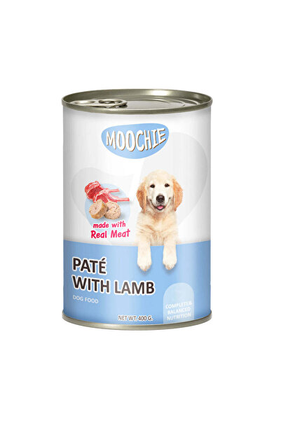 MOOCHIE باتيه مع لحم الضأن، طعام رطب للكلاب، علبة 400 غرام، عبوة من 12 قطعة