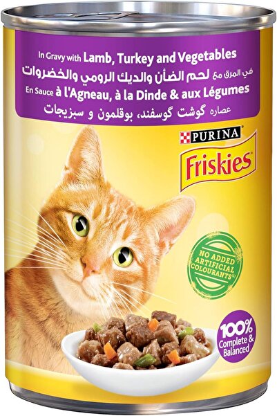 Friskies بورينا فريسكيز لحم ضأن ديك رومي وخضراوات 400 غرام عبوة من 12 قطعة