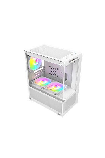 Strong Berry Beyaz 3x 120mm ARGB Fanlı mATX Akvaryum Gaming Bilgisayar Kasası Powersız