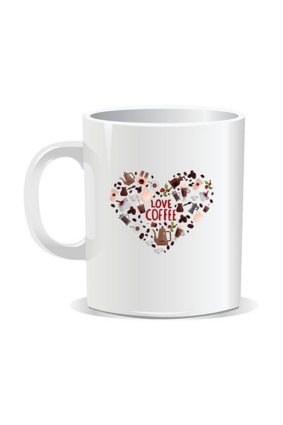 OEM Personalized coffee mug, Love coffee - White interior