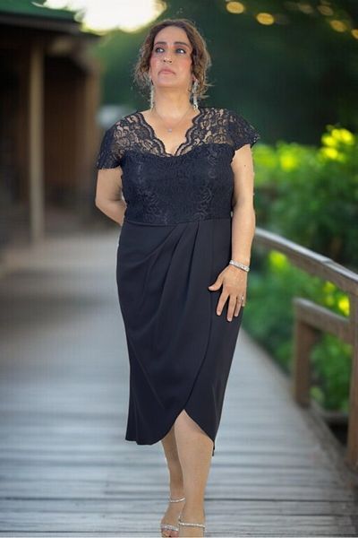 yagmurberen Bust Lace Embroidered V-Necklace Orphan Sleeve Drapellow Waist Double Crepe Evening Dress