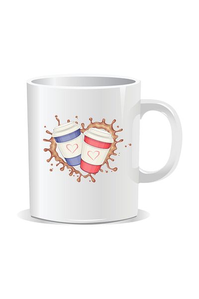 OEM Personalized coffee mug, 2 coffee mugs - White interior