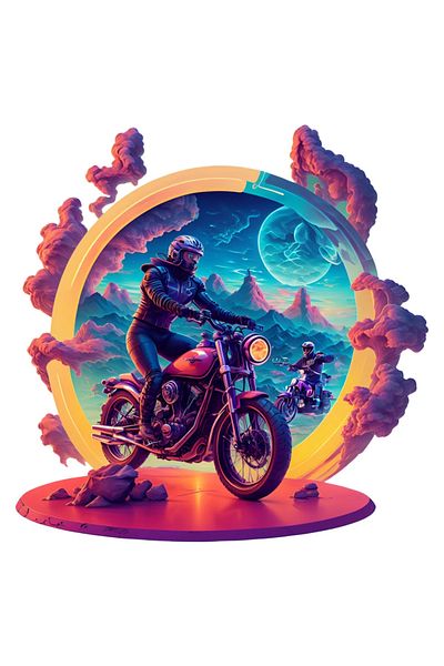INOVATIX Set de 8 piese, autocolant Biker bonanza, INOVATIX®. 6 cm