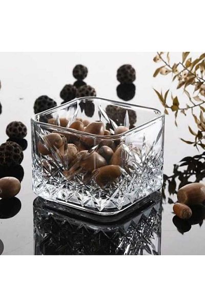 ALİNA HOME 4 Square Glass Bowls/Snack Bowls