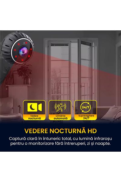 Spionescu Mini spy camera, X10, WIFI, 1080p, live streaming, built-in microphone, motion sensor