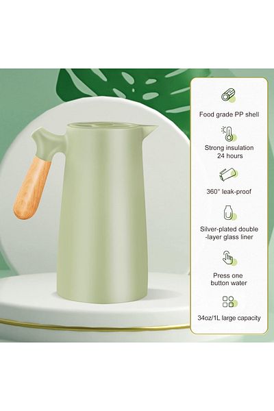 Primo Plus Thermal Flask for Hot Drinks, Large Capacity 1 Liter, 24 Hours Heat Retention