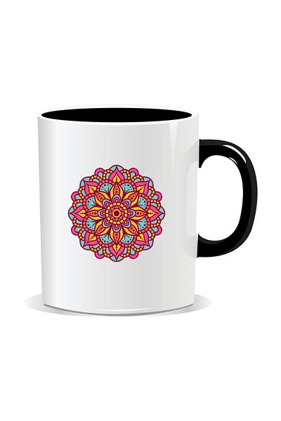 OEM Personalized mug with mandala, Mandala brgyad - Black interior