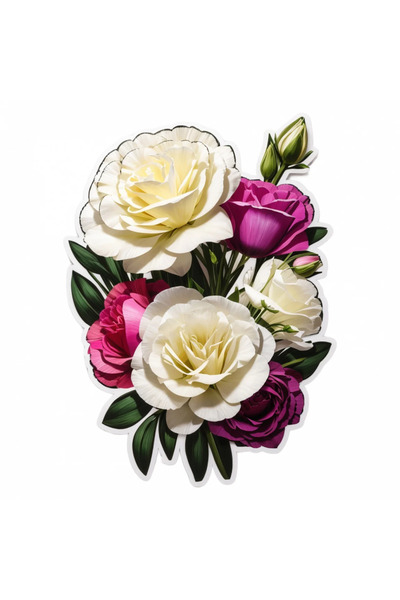 INOVATIX Set de 8 autocolante buchet de flori Lisianthus, INOVATIX®. 6 cm