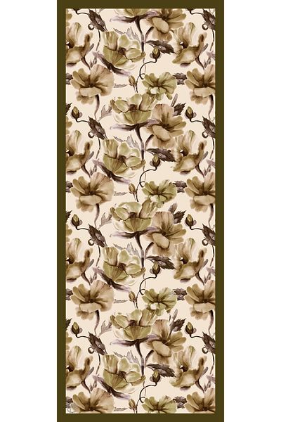 TUA İPEK Organic Viscose Silk İnci̇ra Shal - Floral Pattern