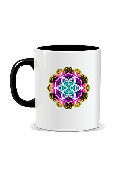 OEM Personalized mug with mandala, Mandala gcik - Black interior