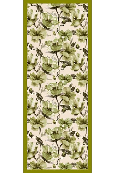 TUA İPEK Organic Viscose Silk İnci̇ra Shal - Floral Pattern
