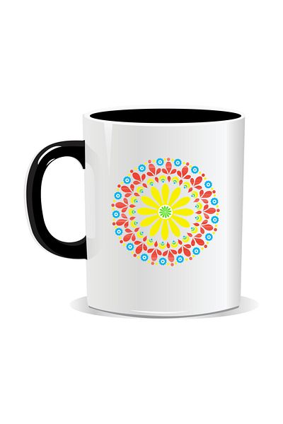 OEM Personalized mug with mandala, Mandala gsum - Black interior