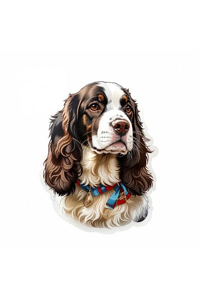 INOVATIX Set de 8 piese, autocolant pentru câini English Springer Spaniel, INOVATIX®. 6 cm