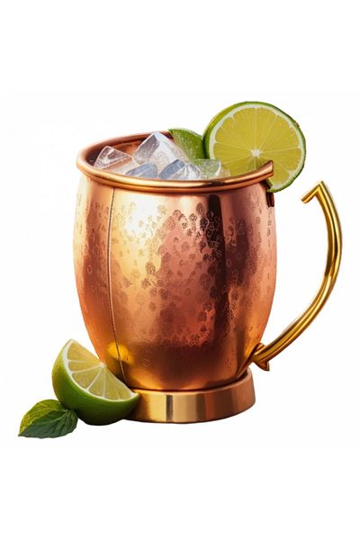 INOVATIX Set de 8 piese, Sticker cană de cupru cu cocktail Moscow Mule, INOVATIX®. 6 cm