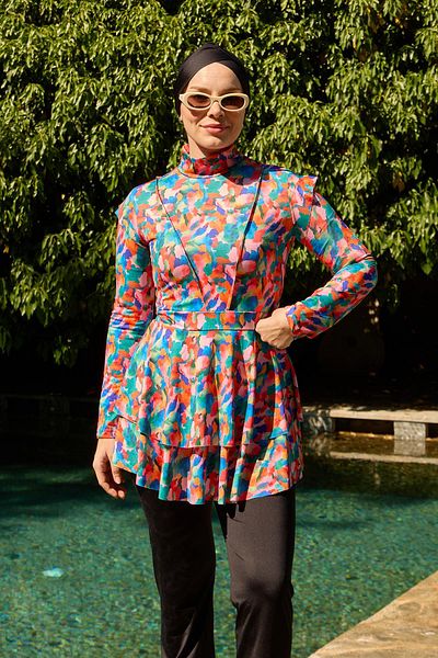 Starinci Mayo Costum de baie complet acoperit Lycra Fulya Model Ebru Model Roz