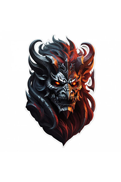 INOVATIX Set de 8 piese, autocolant cap de demon cu nas ascuțit, INOVATIX®. 6 cm