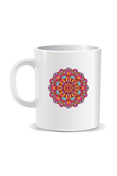OEM Personalized mug with mandala, Mandala brgyad - White interior