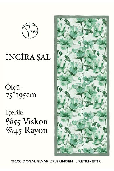 TUA İPEK ȘAL DE PERLE din mătase organică de viscoză - Motiv floral