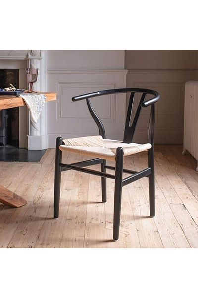 rexa Solid Wood Dining Chair with Braided Rope - 45 x 48 x 75 cm