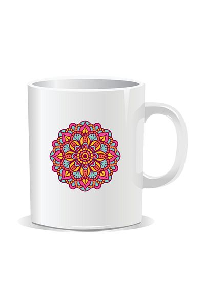 OEM Personalized mug with mandala, Mandala brgyad - White interior