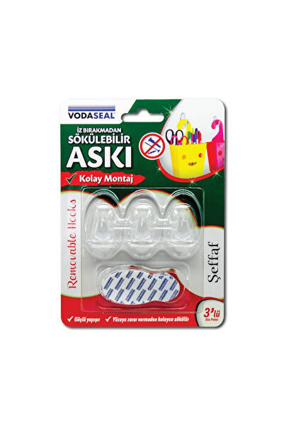 Vodaseal Transparent 3-Piece Non-Marking Hanger |   Easy Assembly and Disassembly, Durable