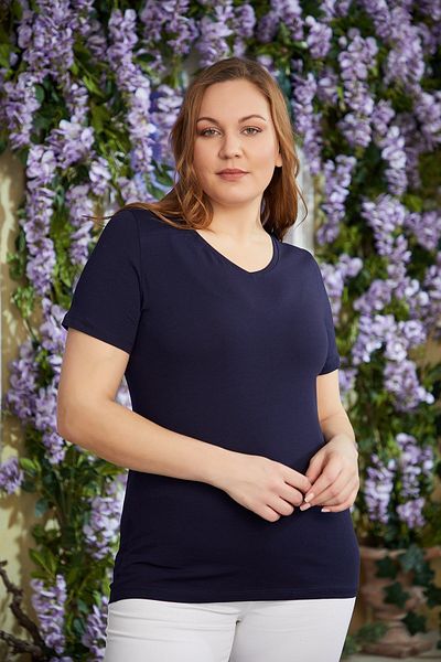 RMG Plus Size T-Shirt V-Neck Cotton Fabric