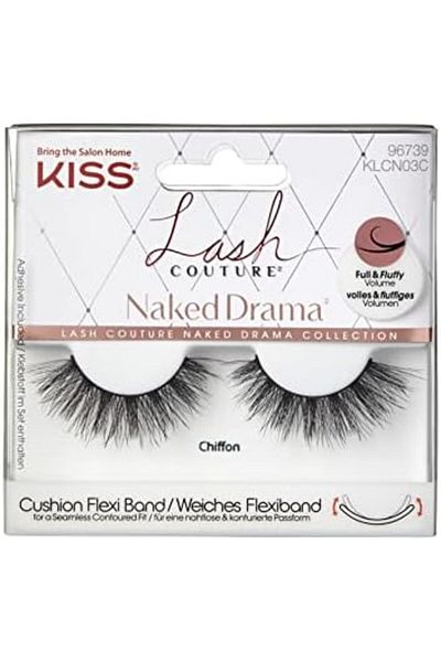 Kiss Lash Couture Naked Drama Eyelashes, Chiffon KLCN03C, 1g