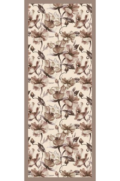 TUA İPEK Organic Viscose Silk İnci̇ra Shal - Floral Pattern