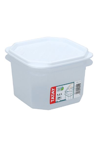 Tatay Square Food Storage Container White 0.6 Liter