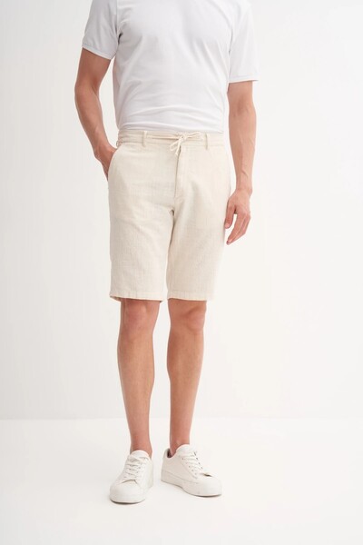 Cazador Slim Fit Slim Leg Linen Bermuda Shorts 6108