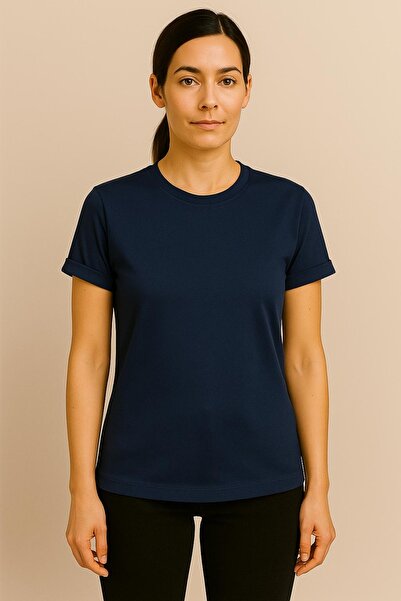 vikitekno guler rotund Tricou pentru femei cu mâneci pliate, îngust, cu centură croială