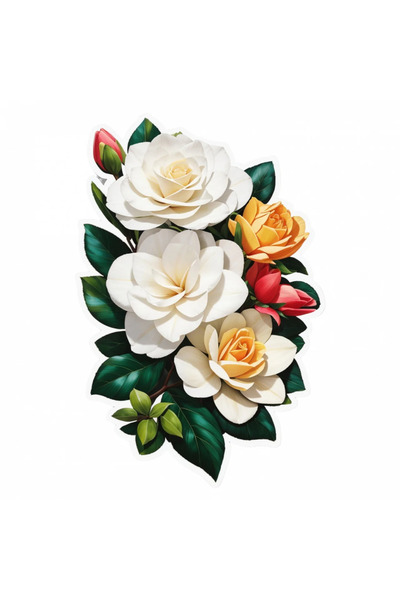 INOVATIX Σετ 8 τεμαχίων, Αυτοκόλλητο Μπουκέτου Γαρδένιας, INOVATIX®. 6 εκ.