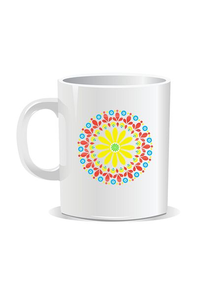 OEM Personalized mug with mandala, Mandala gsum - White interior