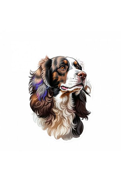 INOVATIX Set de 8 bucăți, autocolant Springer Spaniel Bust Dog, INOVATIX®. 6 cm