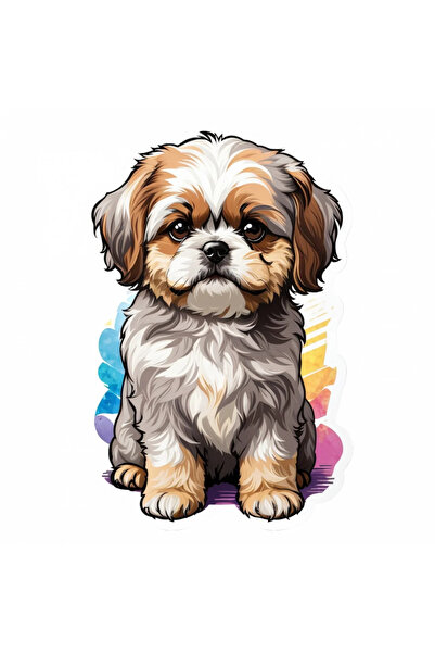 INOVATIX Set de 8 piese, autocolant câine Shih Tzu, INOVATIX®. 6 cm