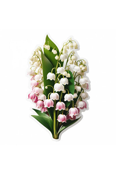 INOVATIX Set de 8 autocolante buchet de flori cu lăcrămioare, INOVATIX®. 6 cm