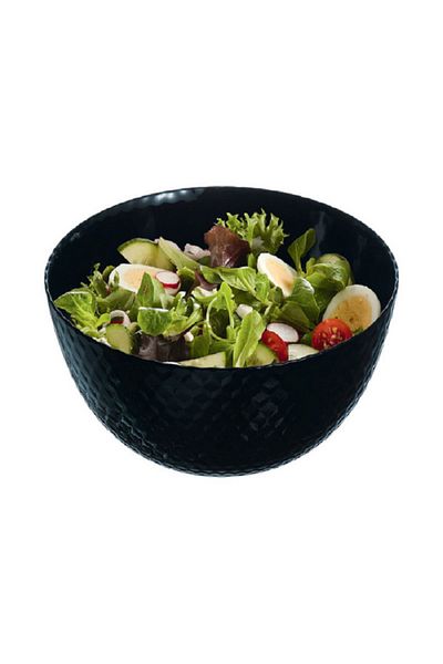 Luminarc Pampille Microwave and Dishwasher Safe Glossy Finish Salad Bowl Black 24cm