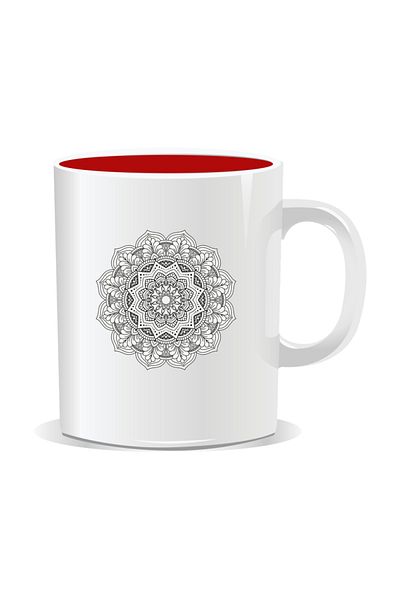 OEM Personalized mug with mandala, Mandala bco brgyad - Red interior