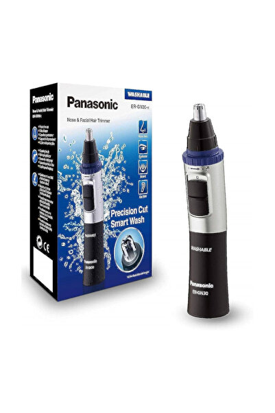 PANASONIC ماكينة تشذيب شعر الأنف والأذن ER‑GN30‑K الرطبة/الجافة من باناسونيك - شفرات مزدوجة الحواف، نظام تنظيف دوامي