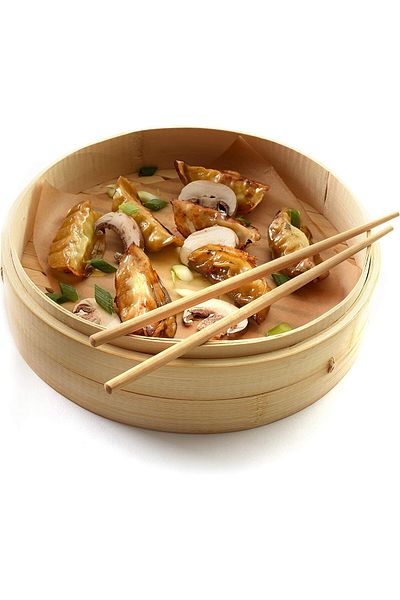 Bien Servi 2-Layers High Quality Bamboo Steamer with Lid Beige