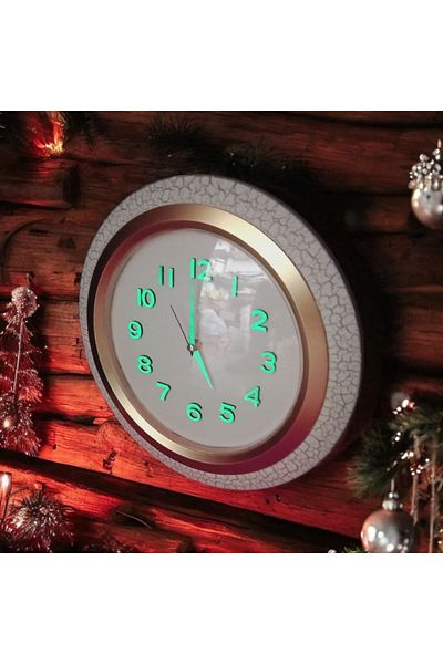 Bahat Phosphorescent 3D Relief Figure White Wall Clock Diameter 36 cm Plastic