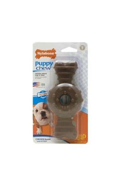 Nylabone عظمة حلقة مضغ للجراء، مضغ نايلون دجاج وذئب
